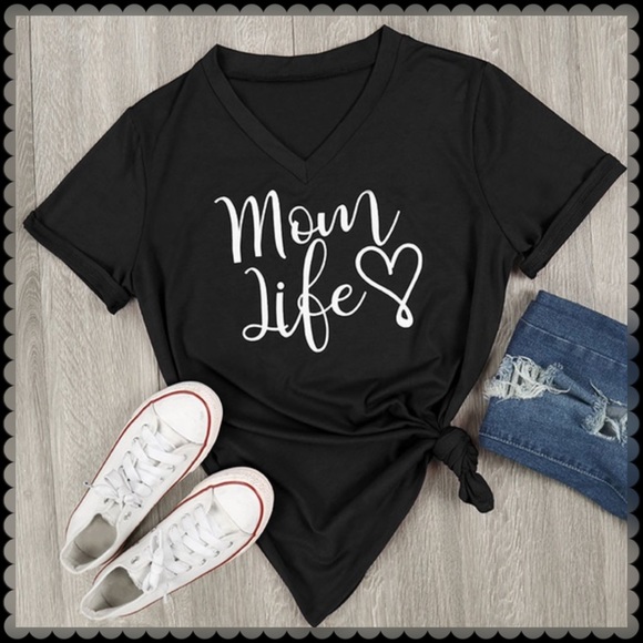 Funny Mama Life T-Shirt For Women - Graphic Mother's Day Tee, Casual Vacation Tops, Dark Gray, Size Small
